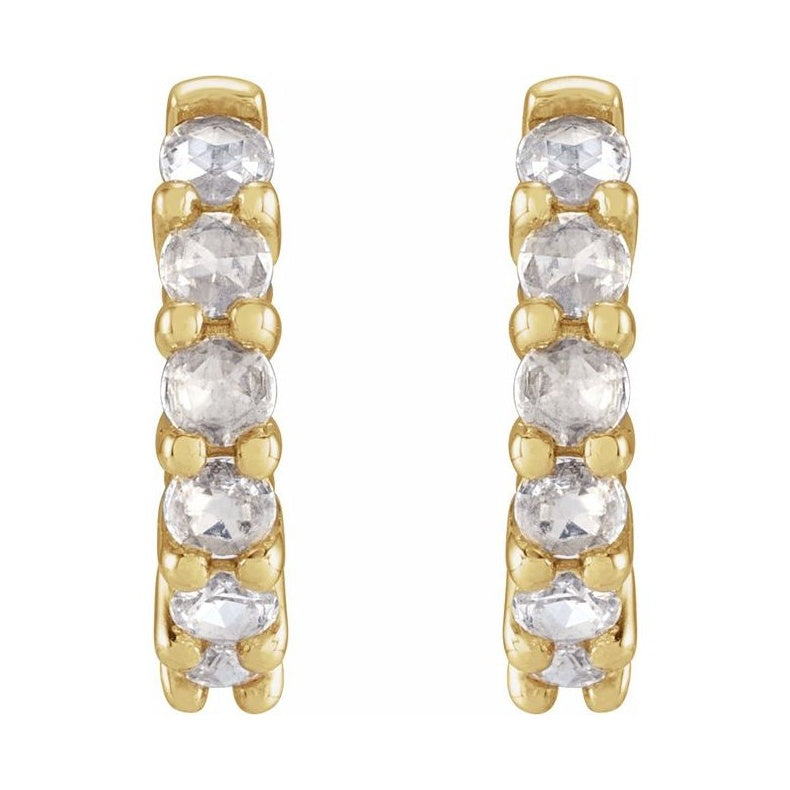 Cabochon Hinged Hoop Earrings