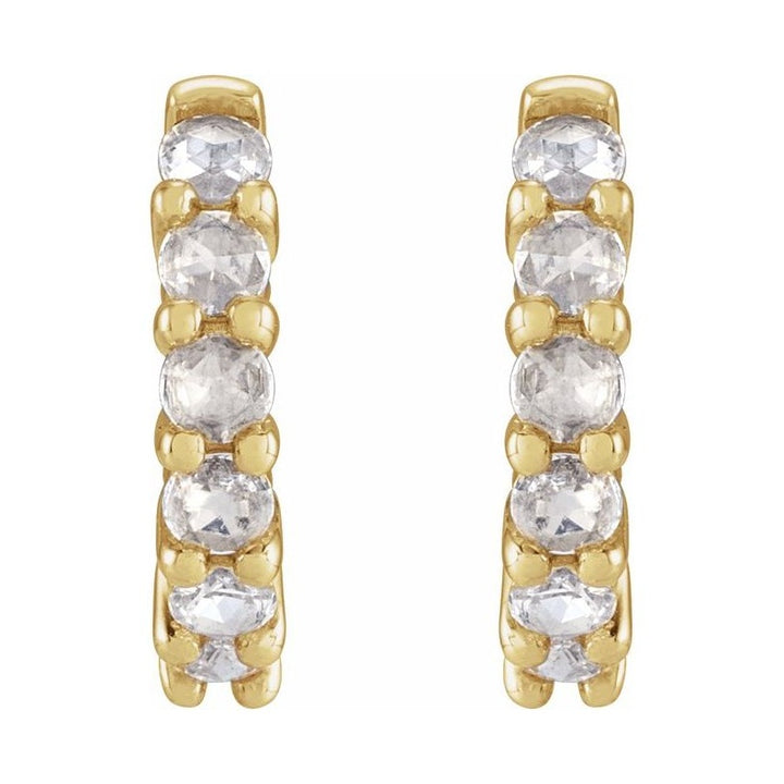 Cabochon Hinged Hoop Earrings