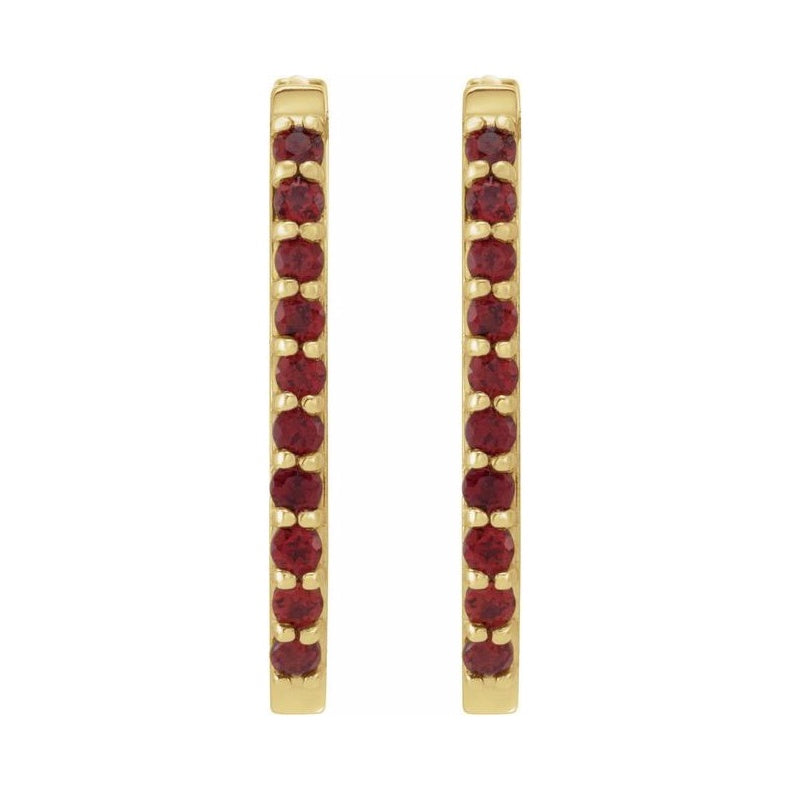 Accented Elongated Hoop Earrings