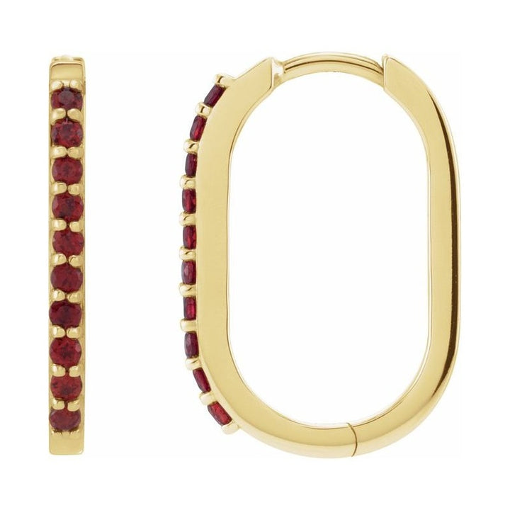 Accented Elongated Hoop Earrings