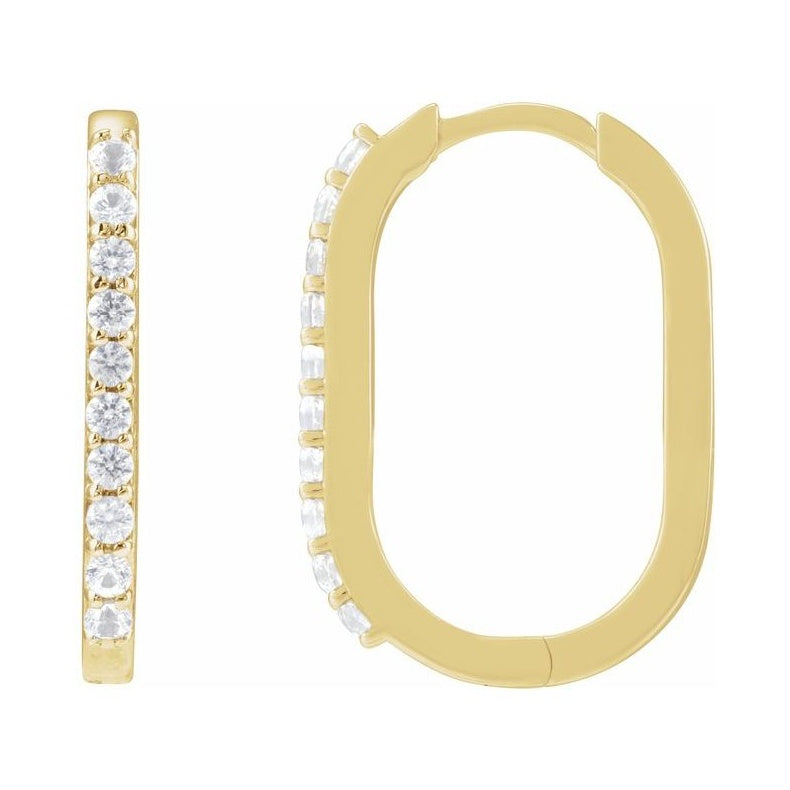 Accented Elongated Hoop Earrings