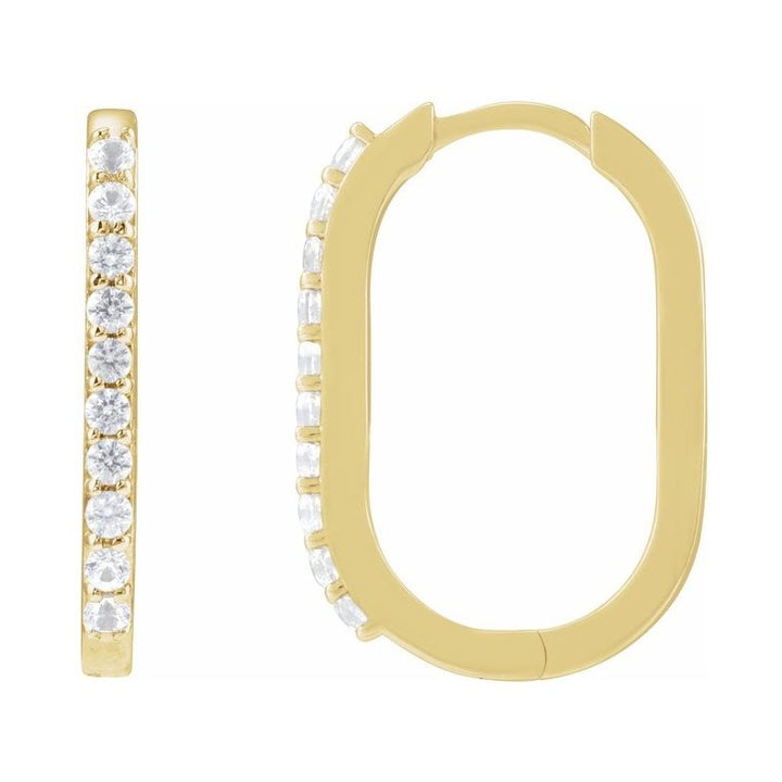 Accented Elongated Hoop Earrings
