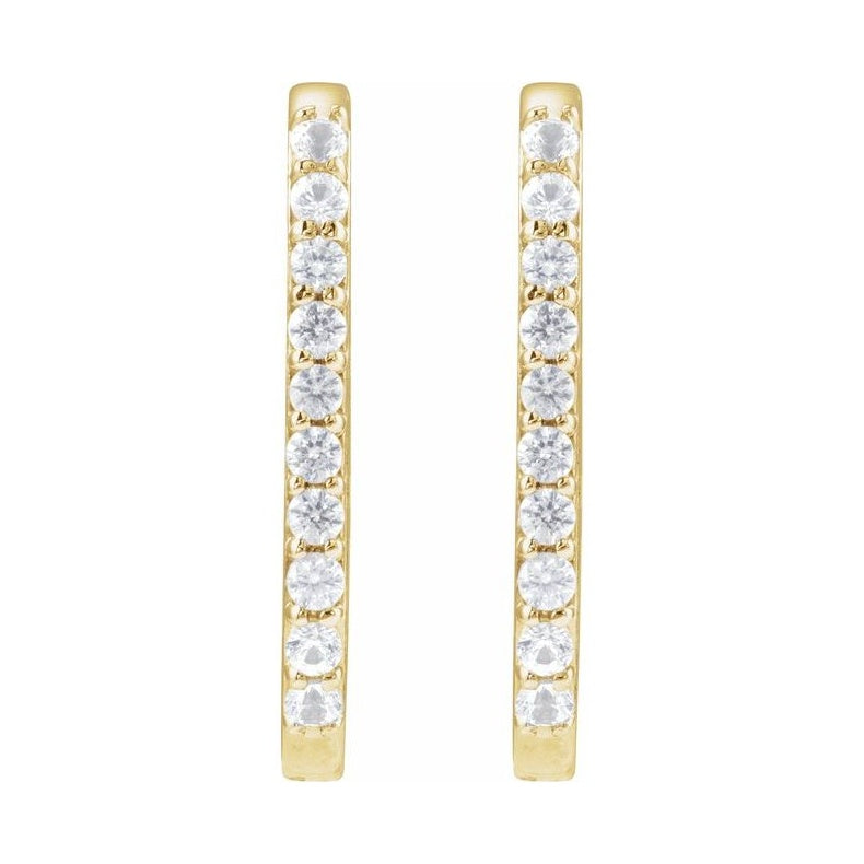 Accented Elongated Hoop Earrings