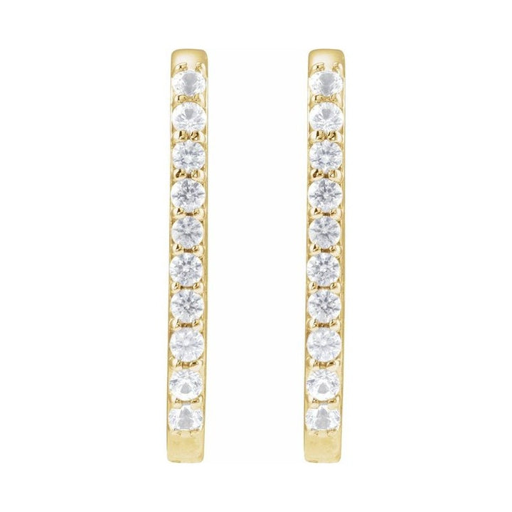 Accented Elongated Hoop Earrings