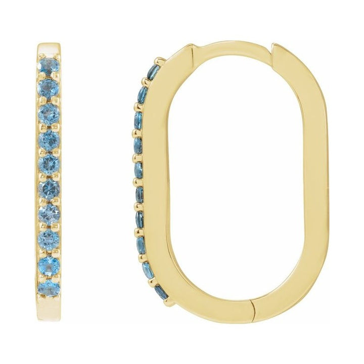 Accented Elongated Hoop Earrings
