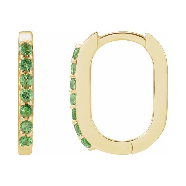 Accented Elongated Hoop Earrings