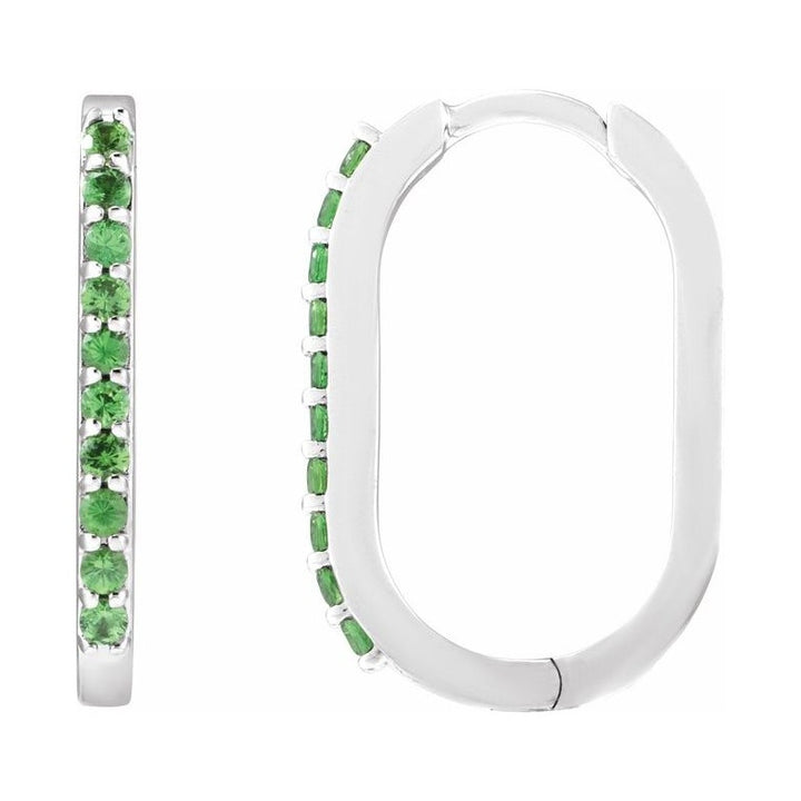 Accented Elongated Hoop Earrings