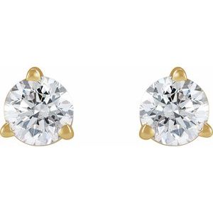 14K Yellow 1/5 CT Natural Diamond Press Fit Back Stud Earring