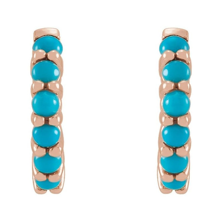 Cabochon Hinged Hoop Earrings