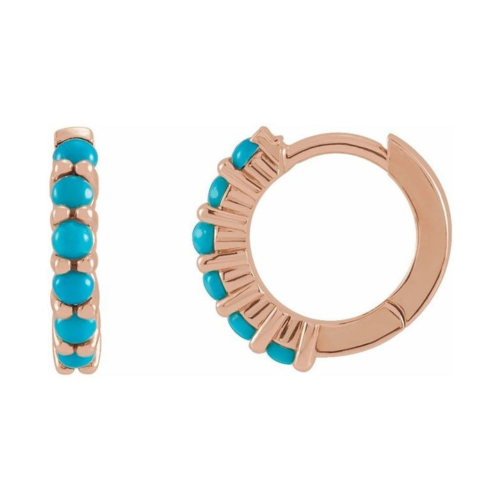 Cabochon Hinged Hoop Earrings