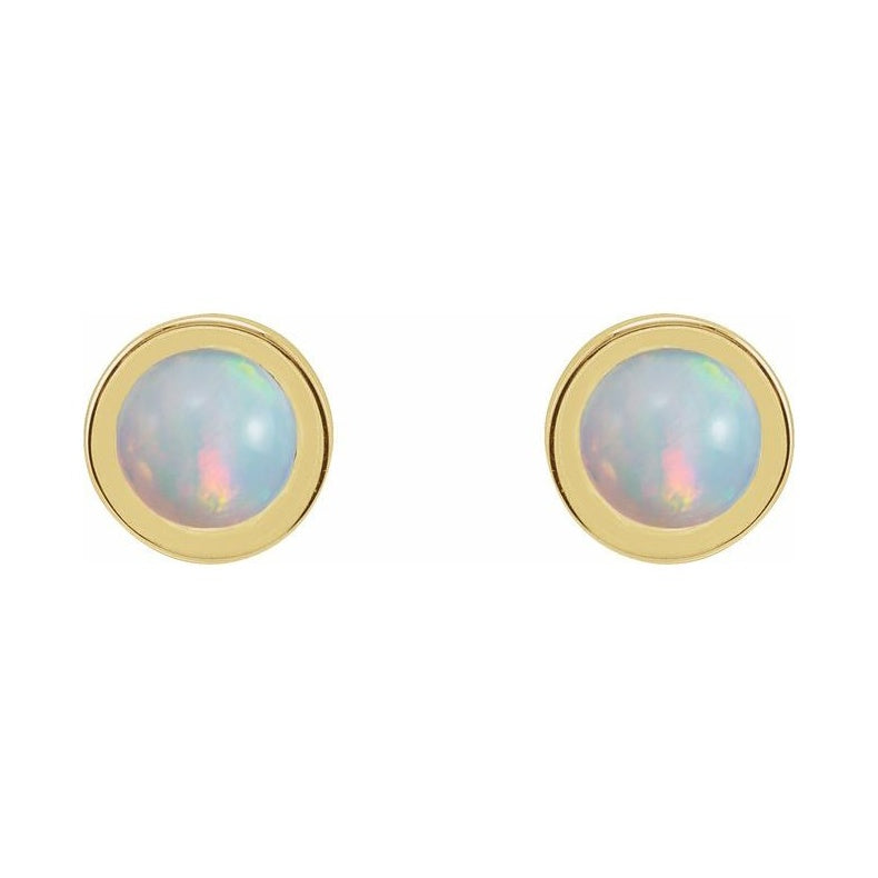 Round Bezel-Set Rose-Cut Stud Earrings
