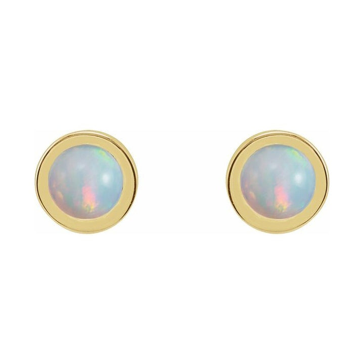 Round Bezel-Set Rose-Cut Stud Earrings