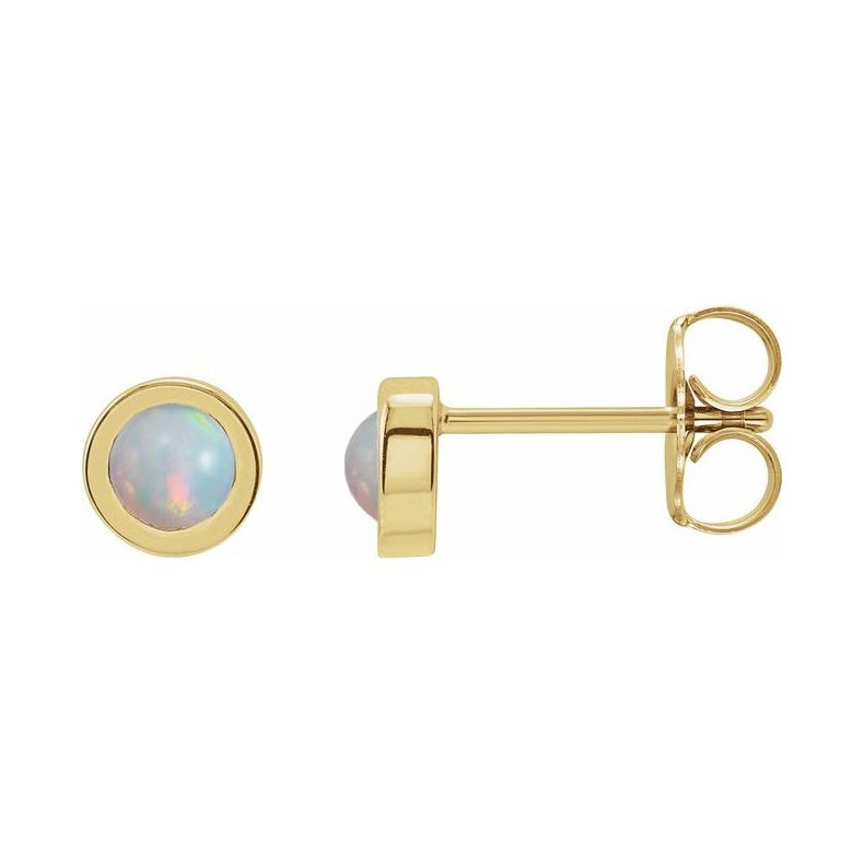 Round Bezel-Set Rose-Cut Stud Earrings
