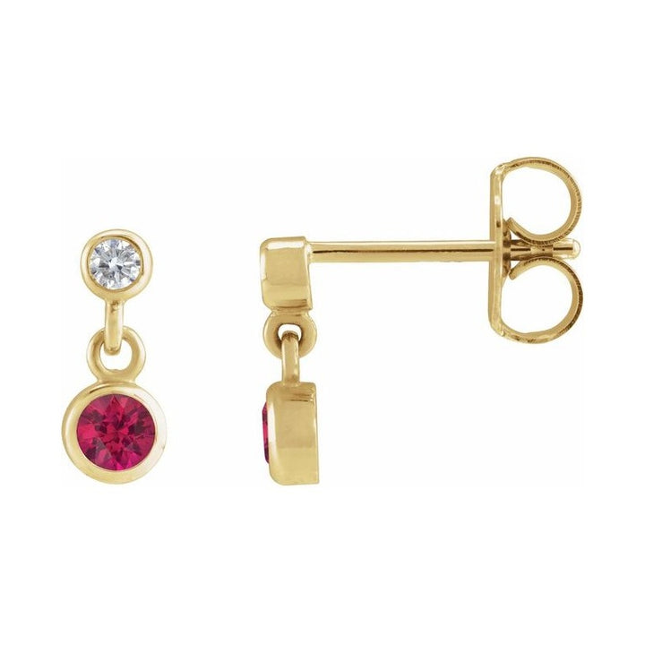 Two-Stone Bezel Set Earrings