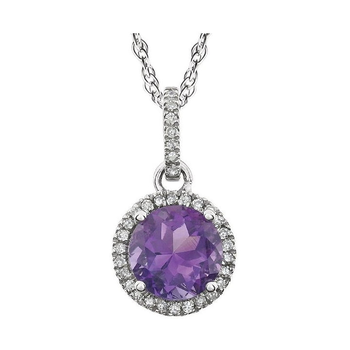 Halo-Style Birthstone Necklace