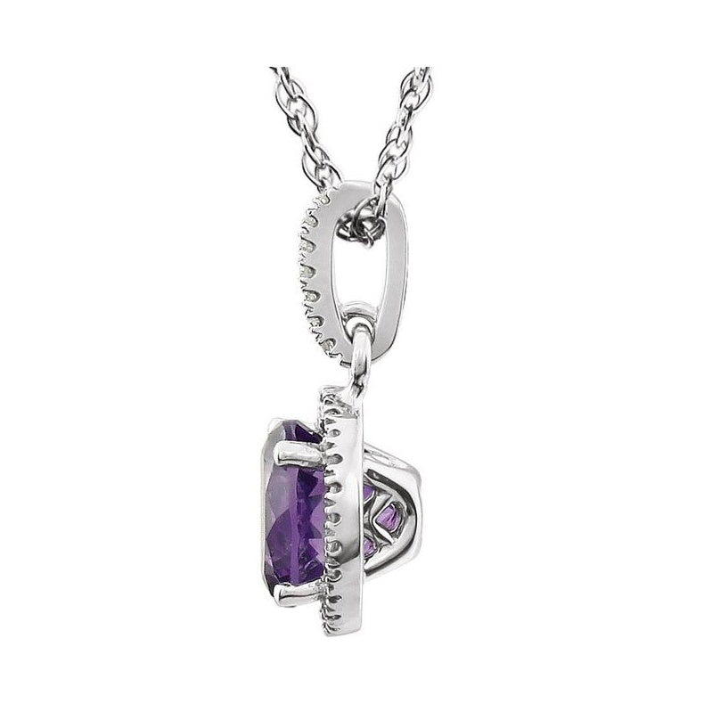Halo-Style Birthstone Necklace