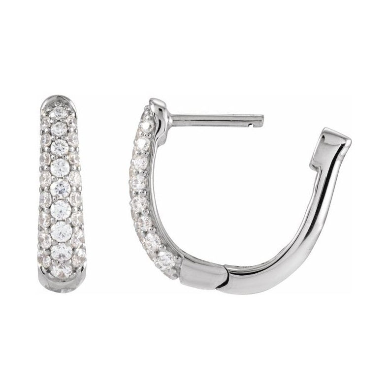 Accented U-Hoop Earrings
