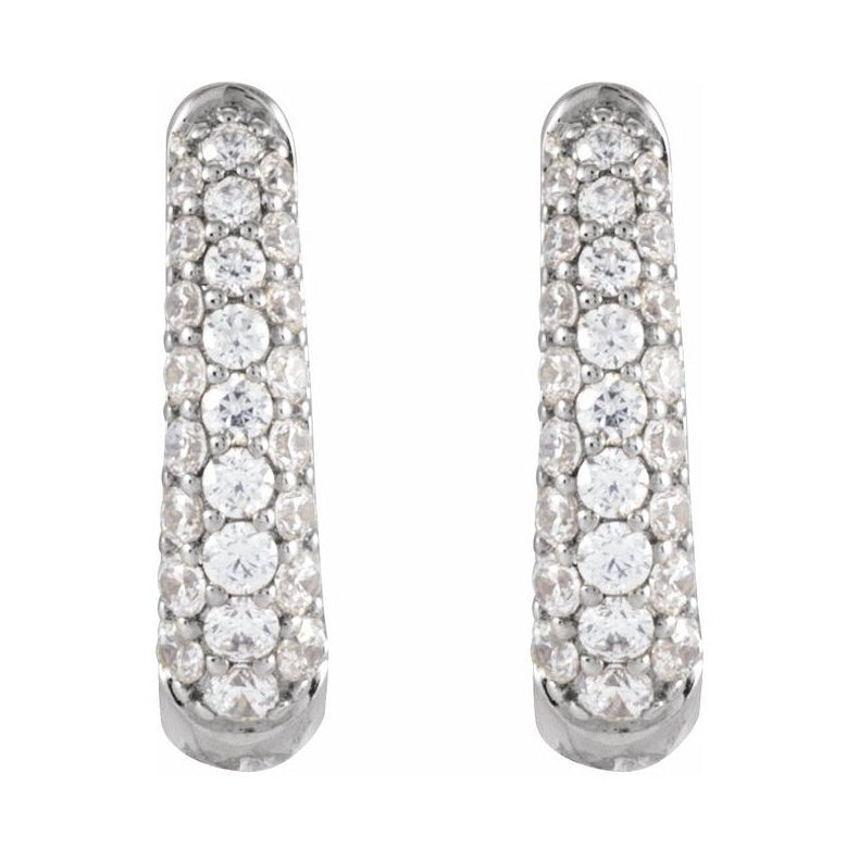 Accented U-Hoop Earrings