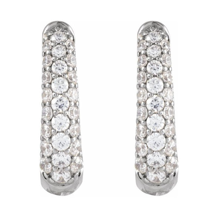 Accented U-Hoop Earrings