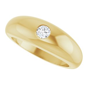 14K Yellow 1/4 CT Natural Diamond Dome Ring