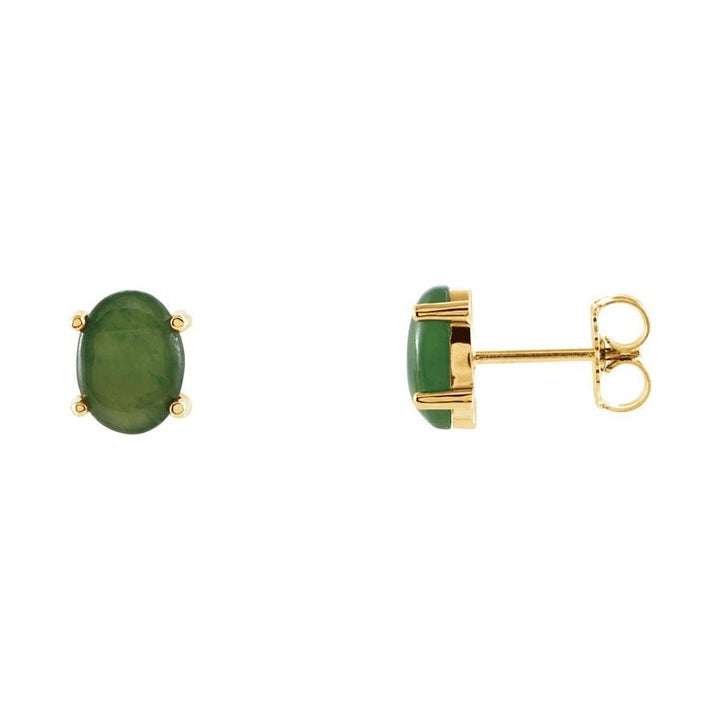 Oval 4-Prong Cabochon Earrings