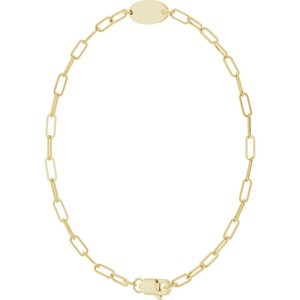 14K Yellow Engravable Oval 7" Bracelet