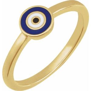 14K Yellow Evil Eye Ring