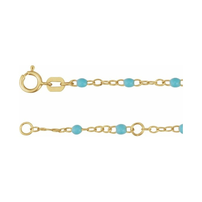 2 mm Enamel Bead Adjustable Chain