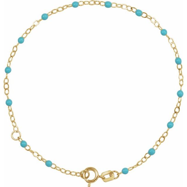 2 mm Enamel Bead Adjustable Chain