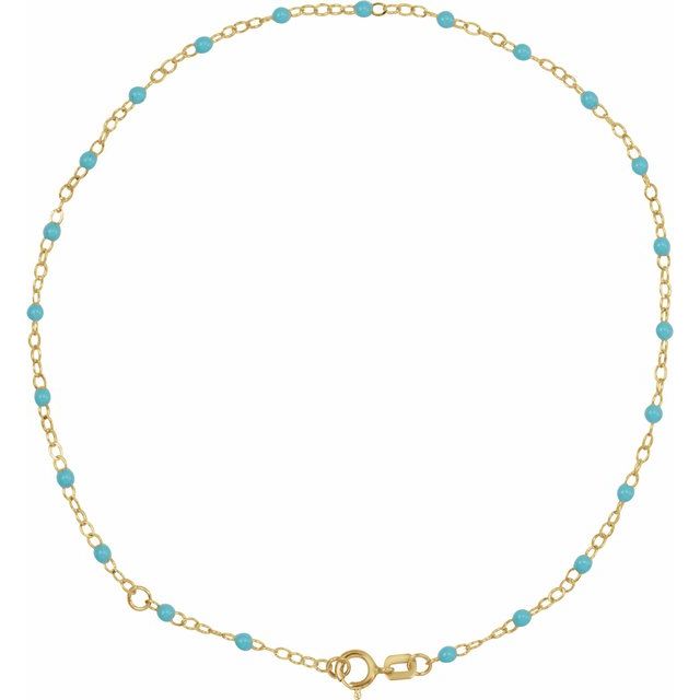 2 mm Enamel Bead Adjustable Chain