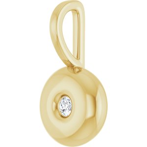 14K Yellow .06 CT Natural Diamond Charm/Pendant