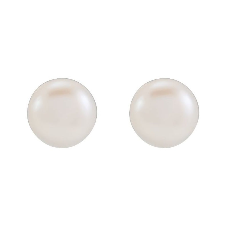 Button Pearl Stud Earrings