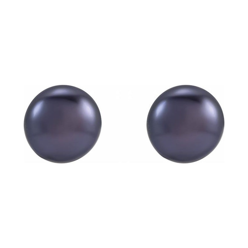 Button Pearl Stud Earrings