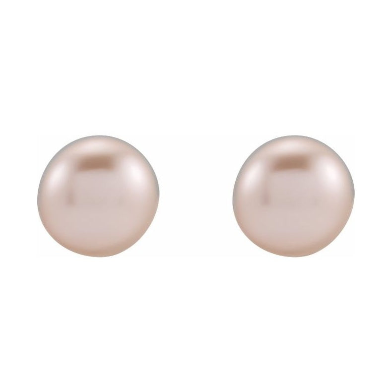 Button Pearl Stud Earrings