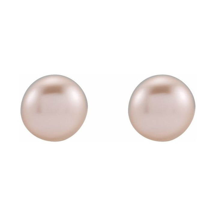 Button Pearl Stud Earrings