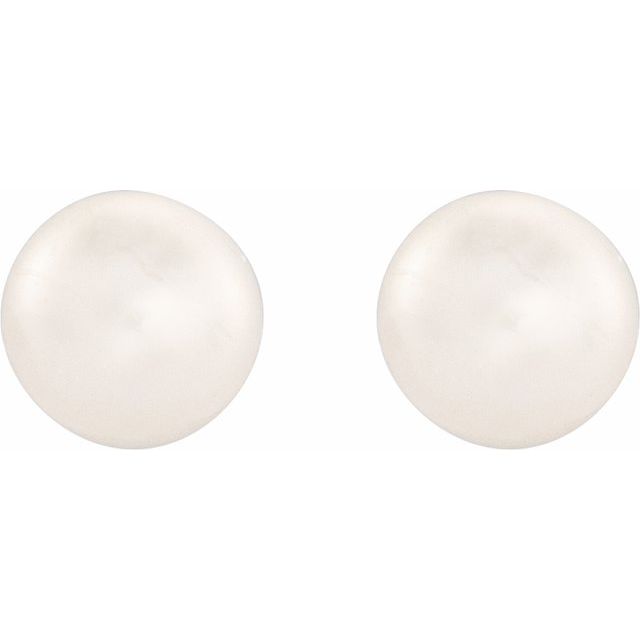 Button Pearl Stud Earrings