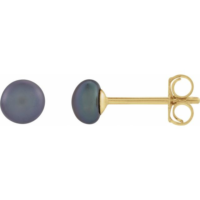 Button Pearl Stud Earrings