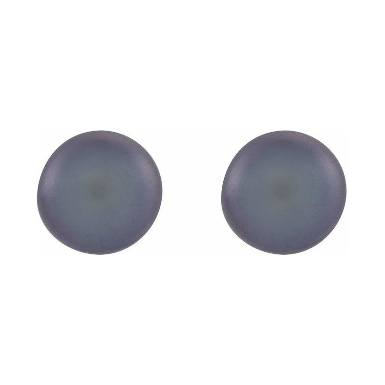 Button Pearl Stud Earrings