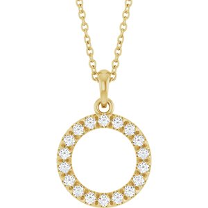 14K Yellow 1/4 CTW Natural Diamond Circle 16-18" Necklace