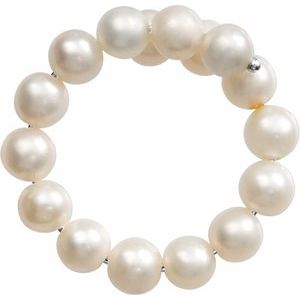 Sterling Silver Cultured White Freshwater Pearl Ring