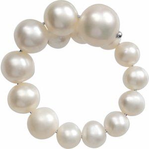 Sterling Silver Cultured White Freshwater Pearl Ring