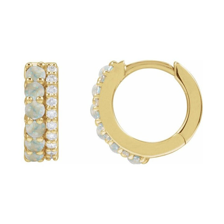 Accented Cabochon Hoop Earrings