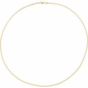 14K Yellow 1.5 mm Hollow Franco 18" Chain