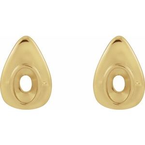 14K Yellow 6x4 mm Oval Bezel-Set Earring Mounting