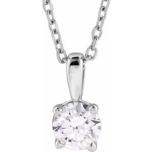 14K White 1 1/4 CT Lab-Grown Diamond 18" Necklace