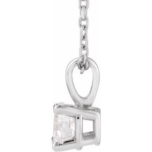 14K White 1 1/4 CT Lab-Grown Diamond 18" Necklace