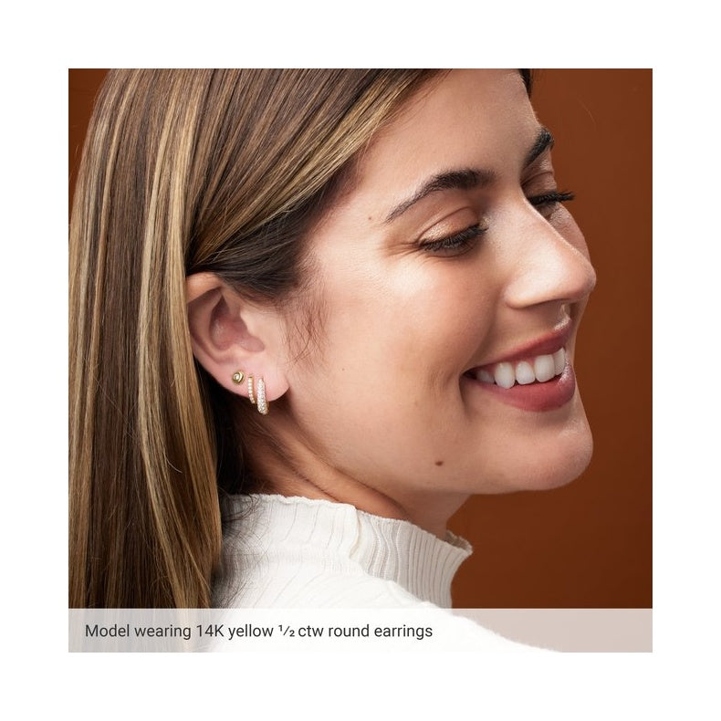 Accented U-Hoop Earrings
