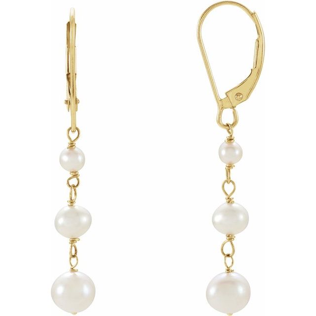 Three-Stone Pearl Earrings