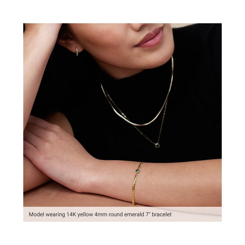 Bezel-Set Solitaire Curb Link Bracelet