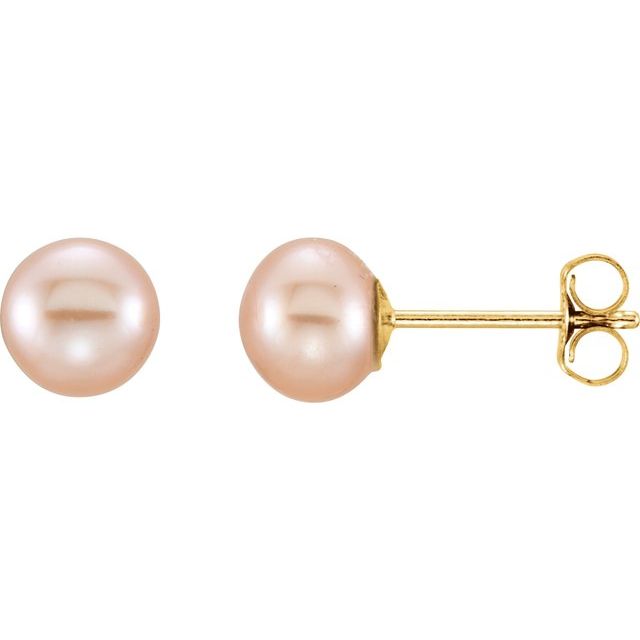 Button Pearl Stud Earrings